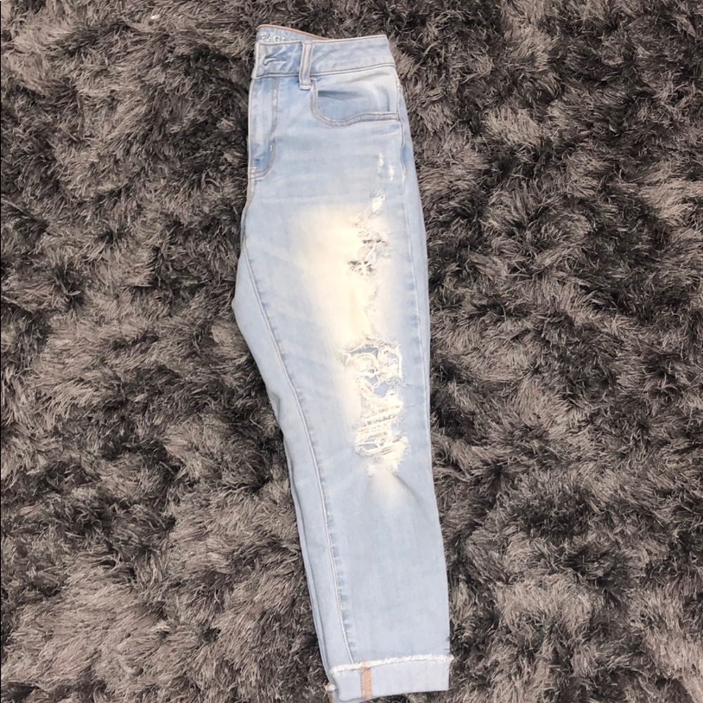 Light wash denim jeans